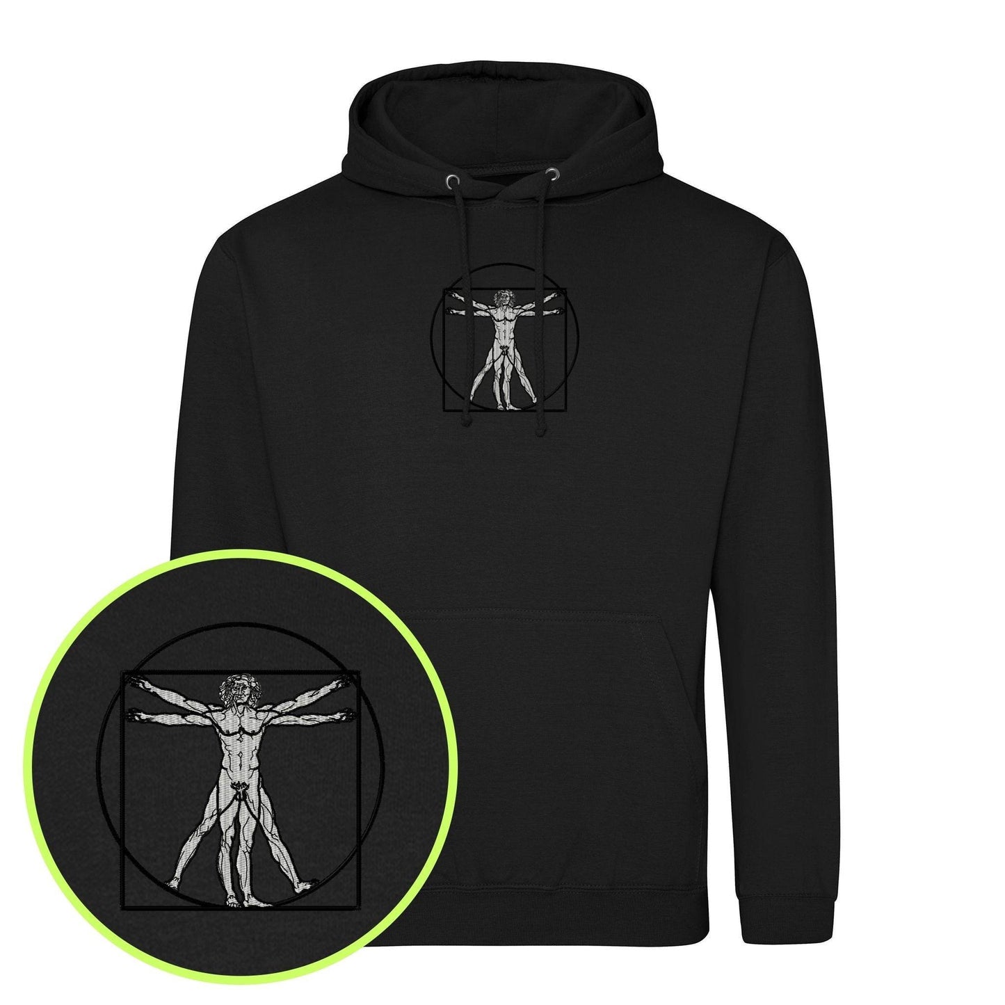 Vitruvian Man Embroidered Hoodie (Unisex) - nonsez