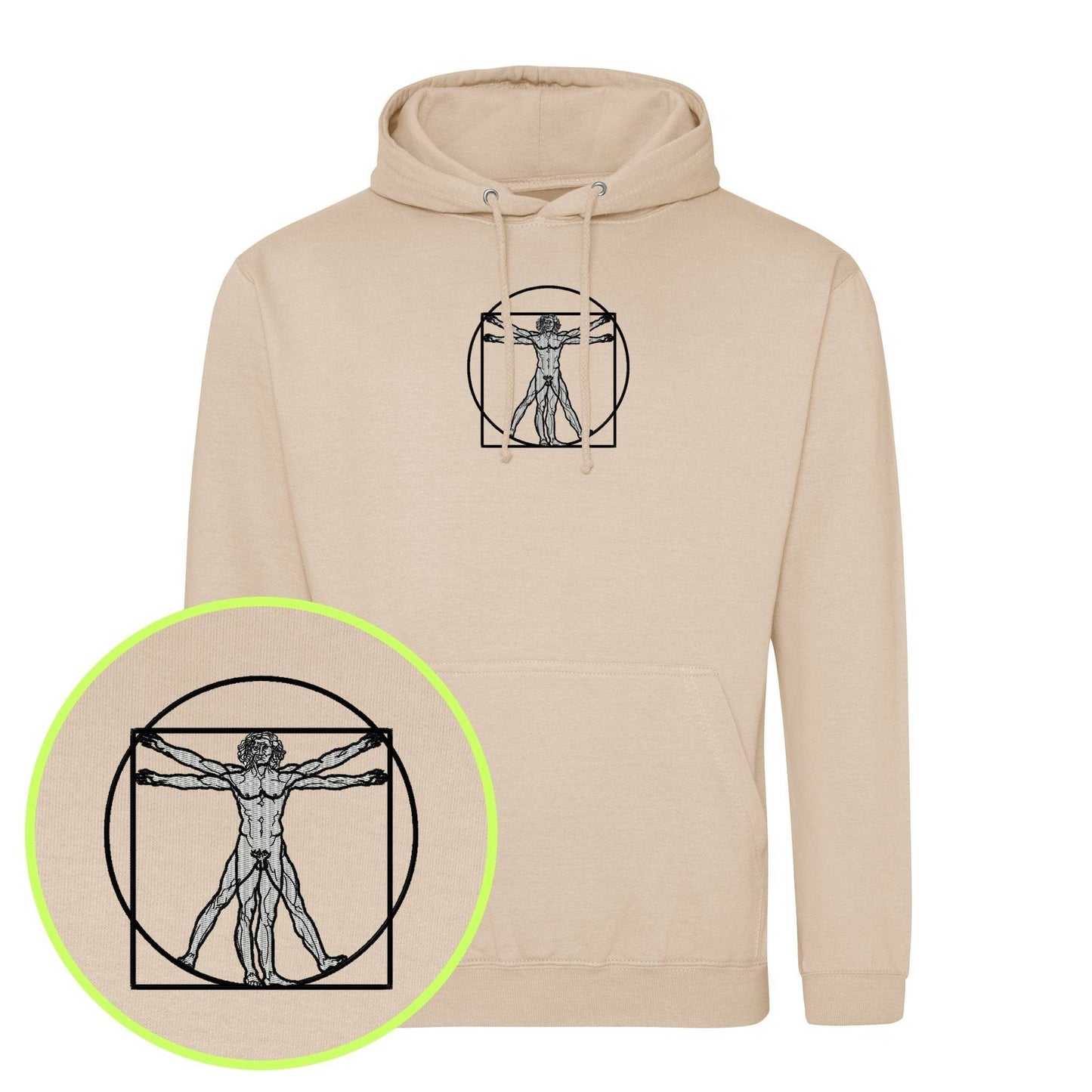 Vitruvian Man Embroidered Hoodie (Unisex) - nonsez