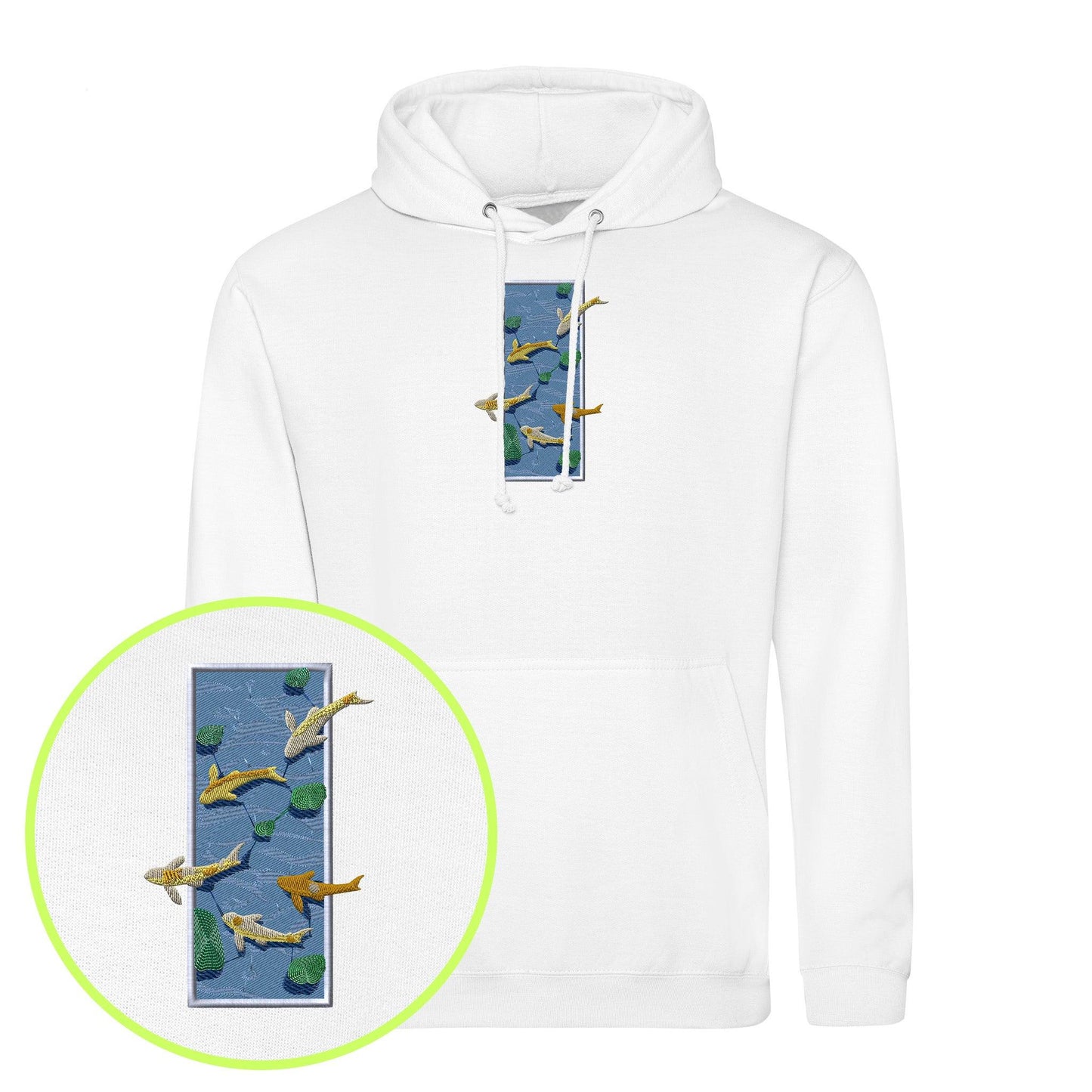 Koi Pond Embroidered Hoodie (Unisex)