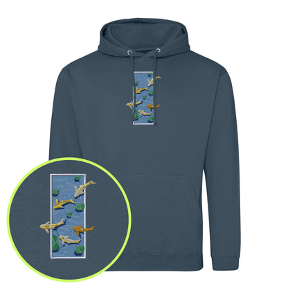 Koi Pond Embroidered Hoodie (Unisex)