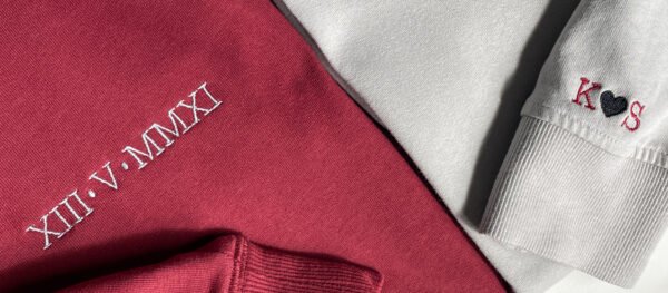 Custom Roman Numeral Hoodie / Sweatshirt – Chest Embroidery