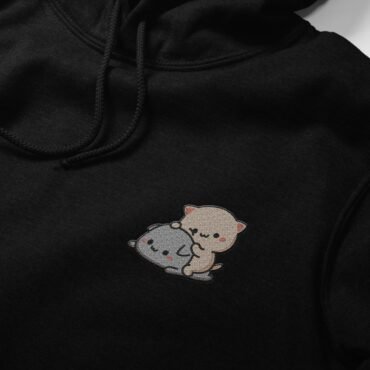 Cloudy Companions chest embroidered Hoodie / Sweatshirt