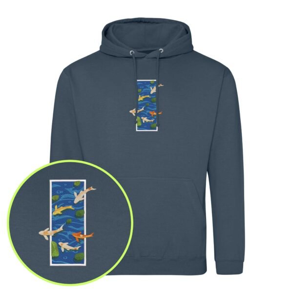 Koi Pond embroidered Hoodie / Sweatshirt - Image 5