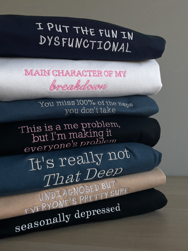Custom Slogan Hoodie / Sweatshirt - Centered Embroidery - Image 2