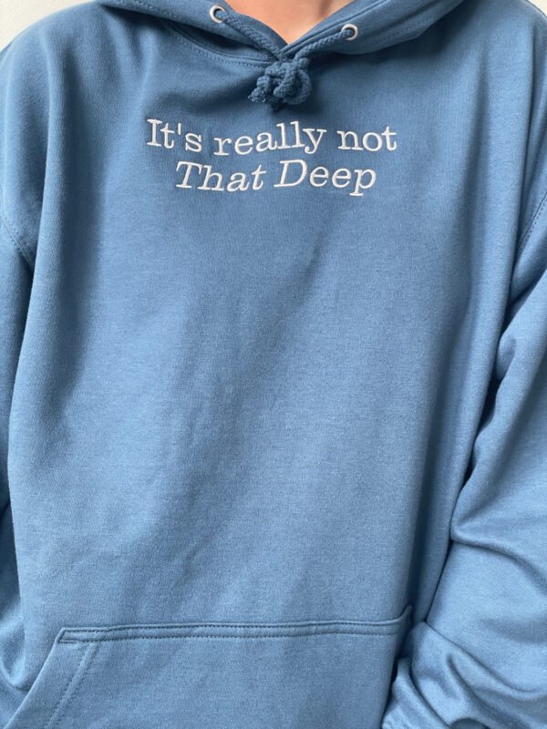 Custom Slogan Hoodie / Sweatshirt - Centered Embroidery - Image 5