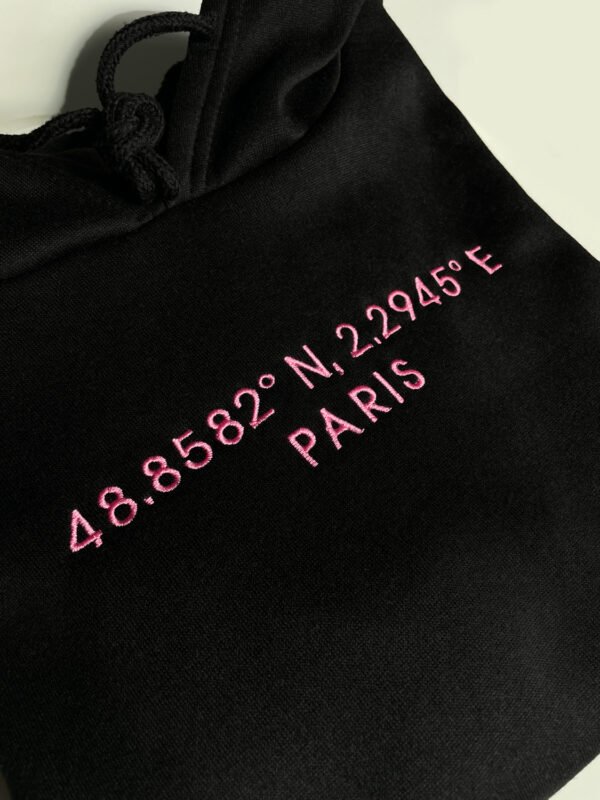 Custom Coordinates Embroidered Hoodie or Sweatshirt