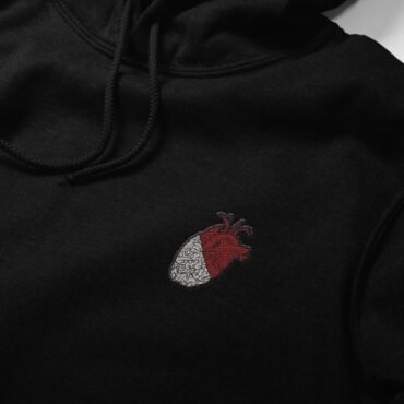 Mind vs. Heart Chest Embroidered Hoodie / Sweatshirt
