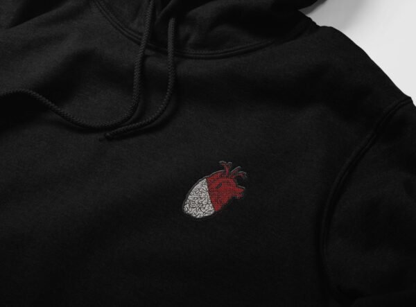 Mind vs. Heart Chest Embroidered Hoodie / Sweatshirt