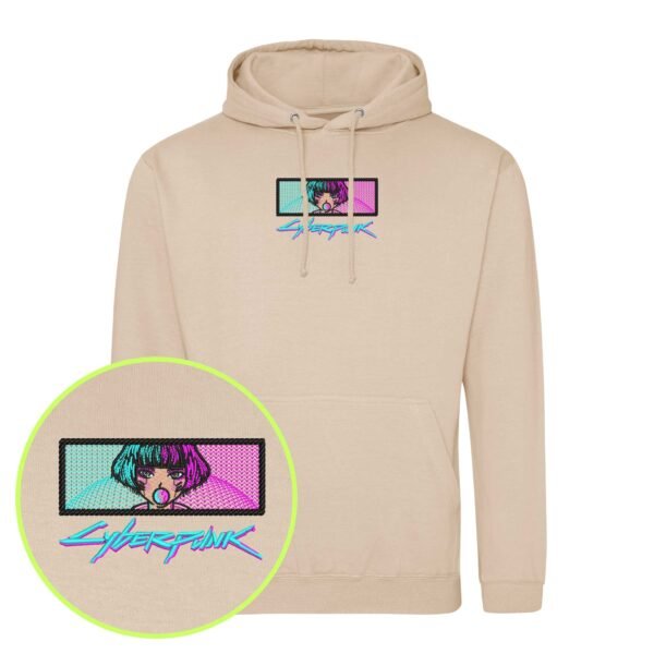 Neon Horizon blues embroidered Hoodie / Sweatshirt - Image 5
