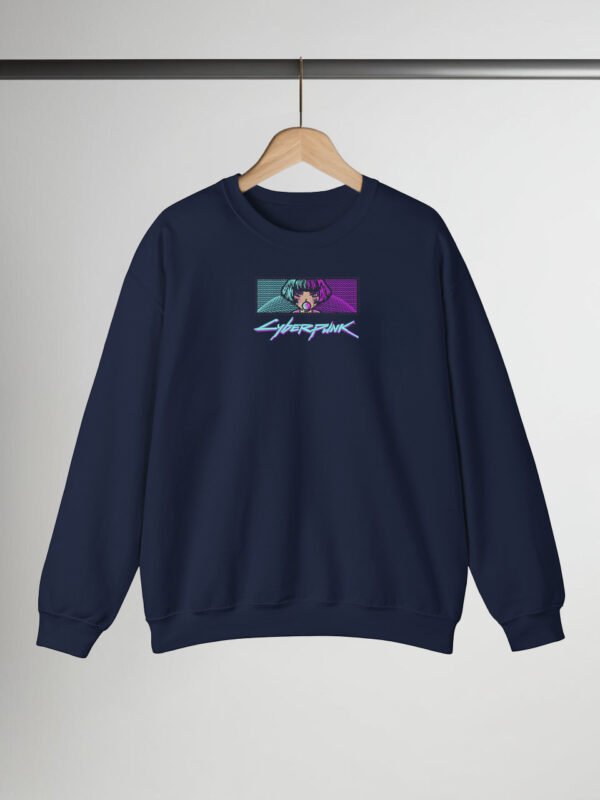 Neon Horizon blues embroidered Hoodie / Sweatshirt - Image 7